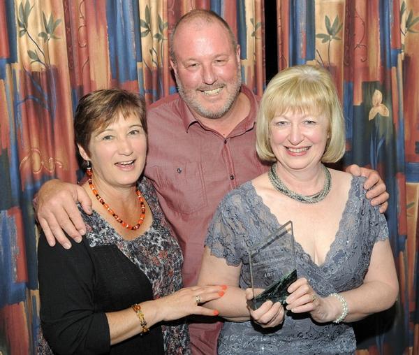 (L-R) Accepting the award on behalf of the team Liz Newell, John Robson, Marie Meachen.